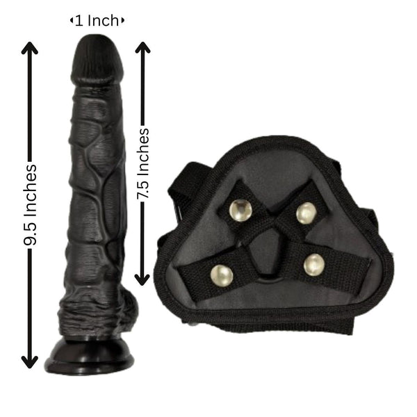 Black Silicone Dildo With Strap Belt